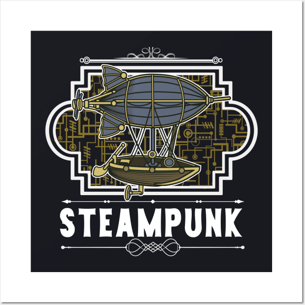 Steampunk Zepellin Wall Art by Foxxy Merch